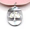 Pendant Necklaces 43x60mm Natural Shell Tree Pattern Abalone Charms For Making DIY Jewerly Necklace Party Gift