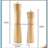 Herb Spice Tools Beech Pepper Mill 8 Inch 10 Ceramic Core Manual Solid Wood Grinder Mtipurpose Salt Kitchen Drop Delivery Home Gar Dhnu6