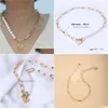Pendant Necklaces Fashion Jewelry Faux Pearls Beads Chain Necklace Ot Buckle Love Heart Drop Delivery Pendants Dh0Jy