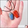 Hangende kettingen natuursteen geometrische vorm kwarts agates genezing kristal tijgeroog amethist charmes touw chakra ketting sieraden dhdtk