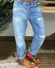 Women's Jeans Light Blue Low Waist Retro Straight Tube Loose Street Fashion Wide Leg Y2K 230111