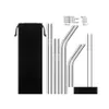 Drinking Straws Colorf Stainless Steel Sts Reusable Straight And Bent Eco Friendly Bar Tools Colored Metal Sn2267 Drop Delivery Home Dhx2S