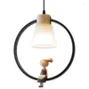 Pendant Lamps Decor Cartoon Bedroom Led Chandelier Boy &amp; Girl Light American Style Resin Bar Kicthen Lighting Loft Indoor Lamp Wood