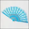 Party Favor Folding Hand Fan Single Side Lace 11 Couleurs Summer Chinese / Spanish Style Dance Fans Drop Delivery Home Garden Festive Su Dhdg6