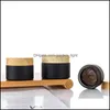 Packing Bottles 5G 10G 15G 20G 30G 50G Amber Black Glass Cosmetic Jar Cream Bottle Lip Makeup Containers Frosted Jars With Woodgrain Otcu0