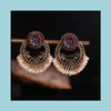 Dangle Lustre Boho Fleur Gypsy Jhumka Boucles D'oreilles Pour Femmes Orecchini Bijoux Rétro Perles Gland Dames Drop Delivery Otspp