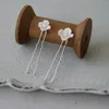 Bijoux de cheveux de mariage SLBRIDAL, perles d'eau douce faites à la main, fleur de céramique, ensemble d'épingles de mariée, autocollant, accessoire 230112