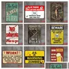 Metal Painting Vintage Tin Signs Warning Coffee Bar Sign Restaurant Shop Home Wall Decorative Motorcycle Hanging Plaque 30X20Cm Dh25 Dhky3