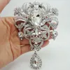 Бруши изящные изысканные цирконы Big Flower Pin Brooch Luxury Crystal Fashion Bridal свадебные аксессуары