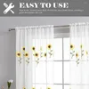 Curtain Window Sheer Curtains Bedroom Drape Drapery Semi Sunflowerkitchen Flower Sheers Panel Room Living Liners Blackout Proof