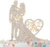 Confezione regalo Mr e Mrs Cake Topper Cristallo Metallo Amore Matrimonio Divertente Oro Argento Regali Bomboniere Fidanzamento 230111