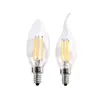 Edison Filament Candle Blubs Light C35 C35L 4W 8W 12W Warm Cold White Dimmable E14 E27 220V For Crystal