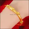 Bangle Gold Bracelet For Women Luxury Jewelry Vintage Lotus Bangles Drop Delivery Bracelets Dhndu