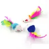 Cat Toys Colorf Feather Grit маленькая мышь для смешной игры для домашних животных котенок котенок FY4654 FS14 Доставка Доставка Дома