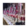 Party Decoration Acrylic Candelabra Decor 3/7/8/9/10 Heads Arms Candle Holders Wedding Table Centerpiece Flower Stand Holder Candela Dhqla