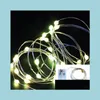 Decoratieve objecten Figurines Led Fairy Lights Copper Wire String 1m Holiday Outdoor Lamp Garland voor kerstboom Wedding Party DHF8Y