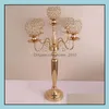 Feestdecoratie 73 cm lange kaarsenhouders 5arms/3arms stand bruiloft kandelabra middelpunt kandelaar sier/gouden decor sn2138 drop d dhndm