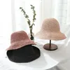 Wide Brim Hats Women Straw Hat 2023 Summer Knitting Weave Cap Beach Style Sweet Sun Korean Sample Elegant With Bow