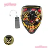 Masques de fête All Saintsday Led Mask V Word Black Spoof Haloween Fournitures de fête Décorations de bricolage de vacances Drop Delivery Home Garden Dhed5