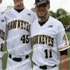 College-Baseball trägt genähtes Ncaa-College-Baseball-Trikot, Iowa Hawkeyes, schwarze Herren, Damen, Jugendliche, beliebiger Name und beliebige Anzahl, Mischungsreihenfolge