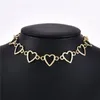 Choker Free Heart Shape Necklace For Women Gold Silver Color Female Goth Style Fashion Jewelry Drop