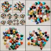 Stone Reiki 10mm Heart Quartz Loose Cab Cabochons Seven Chakras p￤rlor f￶r smycken som g￶r l￤kande kristall grossist droppleverans dhoi9