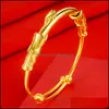 Bangle Gold Armband för kvinnor Luxury Jewelry Vintage Lotus Bangles Drop Leverans Armband Dhndu