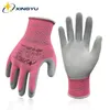 XINGYU Work Gloves Non-Slip Abrasion Resistance Nitrile Washable Pink Good Grip Hand Protective Agriculture Garden