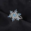 Wedding Rings Fashion Flower Light Blue Female Ring Cubic Zirconia verlovingsfeestje Liefhebber Gift Jewelry