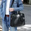 Портфельфазы подлинный кожаный портфель для ноутбуков для ноутбука Mensenger Men's Bag Business Portfolio Documt