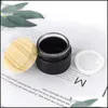 Packing Bottles 5G 10G 15G 20G 30G 50G Amber Black Glass Cosmetic Jar Cream Bottle Lip Makeup Containers Frosted Jars With Woodgrain Otcu0