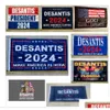 Bannerflaggor Senaste design 3 5 fot 100d Polyester Ron Desantis Flag 90 150cm Hemma tr￤dg￥rdsdekorationer f￶r USA: s presidentval F DHAPK