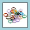 Band Rings Wholesale 50Pcs 6Mm 8Mm Agate Fashion Jewelry Mti Color Wedding Stone Ring For Man Women Drop Delivery Dhwdt