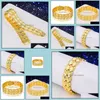 Bangle Fashion Lucky 24K Gold Bracelet Suitable For Womens Jewelry Gifts Heart Bracelets Drop Delivery Dhwfp