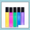 Packing Bottles Est Colorf 10Ml Roll On Glass Essential Oil Bottle Per Stainless Steel Roller Ball Fragrance 300Pcs Sn1316 Drop Deli Dhu8O