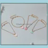 Bracelets de cheville Doux Mignon Papillon Cheville Strass Cristal Cheville Bracelet Boho Plage Acrylique Pour Femmes Sandales Bracelets De Pied Drop Deliv Dhcku