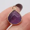 Pendant Necklaces Natural Amethyst Water Drop Shape Necklace Pendants Charms For Jewelry Making DIY Earrings Accessories 18x14mm