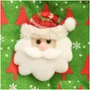 Storage Bags Christmas Candy Gift Cute Santa Claus Snowman Cookie Packaging Party Handbag Kids Merry Tqq Drop Delivery Home Garden H Dh6Nc