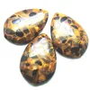 Colares de pendentes 3pcs Nature Pingents Golden Stone Pingents Tamanho da queda de lágrima 48x30mm para femininos, tornando os acessórios para o topo vende DIY