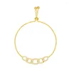 Bracelets de charme Luxuja cuba cúbica zirconia bracelete de fecho de círculo geométrico para mulheres moda coreana cristal brilhante requintado 2023 jóias