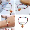 Beaded Leaves Bracelets Female Jewelry Wholesale Colorf Stone Bracelet Drop Delivery Dh5Wf