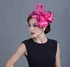 BERETS Märke Fashion Woman Floral Sinamay Hair Accessories Elegant Veil Fascinator Feather Hat Wedding Party Bride Clip European H 230112