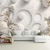 Sfondi personalizzati sfondo murale fiore 3d stereoscopico geometrico a sfera divano soggiorno divano tv background poar wall paper moderno art1