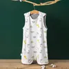 Baby Sleeping Bag Carton Printed Minky Fabric Lining Muslin Cotton baby Sleeveless Vest Sleeping Sack For 0-4Y Kids