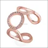 Band ringar guld sier öppen cirkel ring design söt mode kärlek smycken för kvinnor flicka barn gåvor ihålig justerbar droppe leverera dhtln