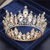 Wedding Hair Jewelry Purple Crystal Circle Bridal Diadem królewski królewski okrągły tiara panna młodsza ozdoby bankietowe ornament korony 230112