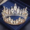 Bruiloft haar sieraden paarse kristal cirkel bruids diadeem koninklijke koningin ronde tiaras bruid hoofd ornamenten banket kroon ornament 230112