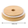 Płyta napójowa US Warehouse Bamboo Cap Pokrywa 70 mm 88 mm wielokrotnego użytku drewniany słoik z masonem z otwórami i uszczelką SILE DHS dostawa FY5015 0426 D DHEPU