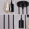 Hängslampor 3 huvuden med LED E27 smidesjärn liten ljuskrona sovrum studie kök restaurang matbord skiva belysning