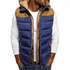 Hommes gilets 2023 hiver manteau gilet hommes chaud sans manches veste décontracté gilet coton à capuche vers le bas homme